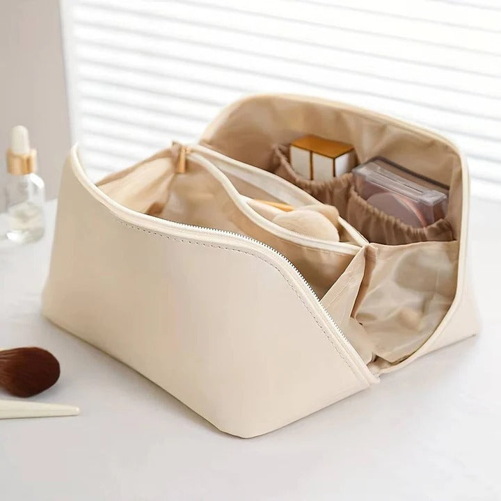 Makeup Organizer with PU Leather and Easy Access Design