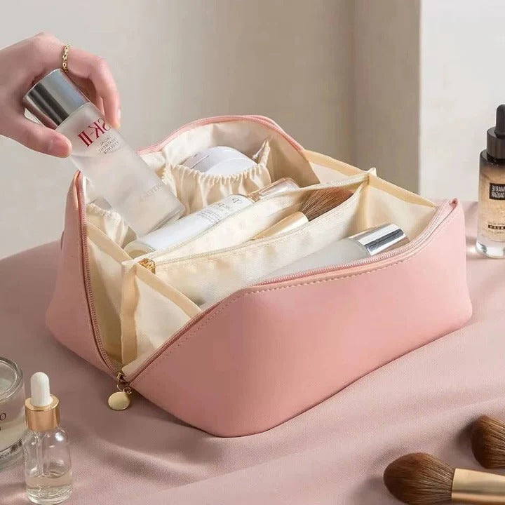 Makeup Organizer with PU Leather and Easy Access Design