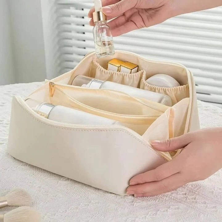 Makeup Organizer with PU Leather and Easy Access Design