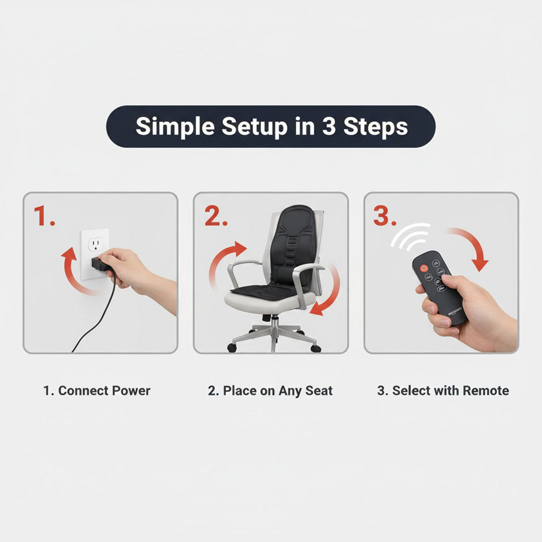 Massage Cushion with Heated Therapy and Vibrating Nodes