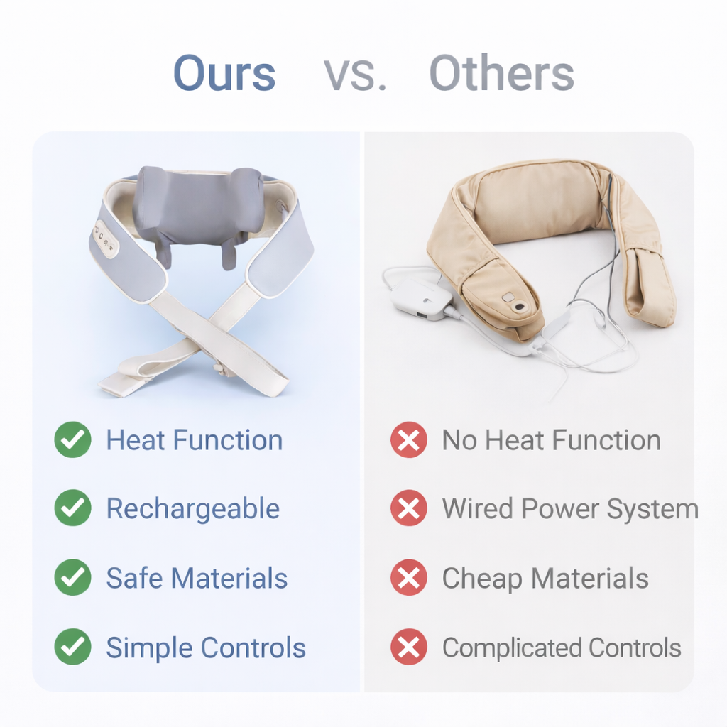 Massager with Heat Function and Wearable Design