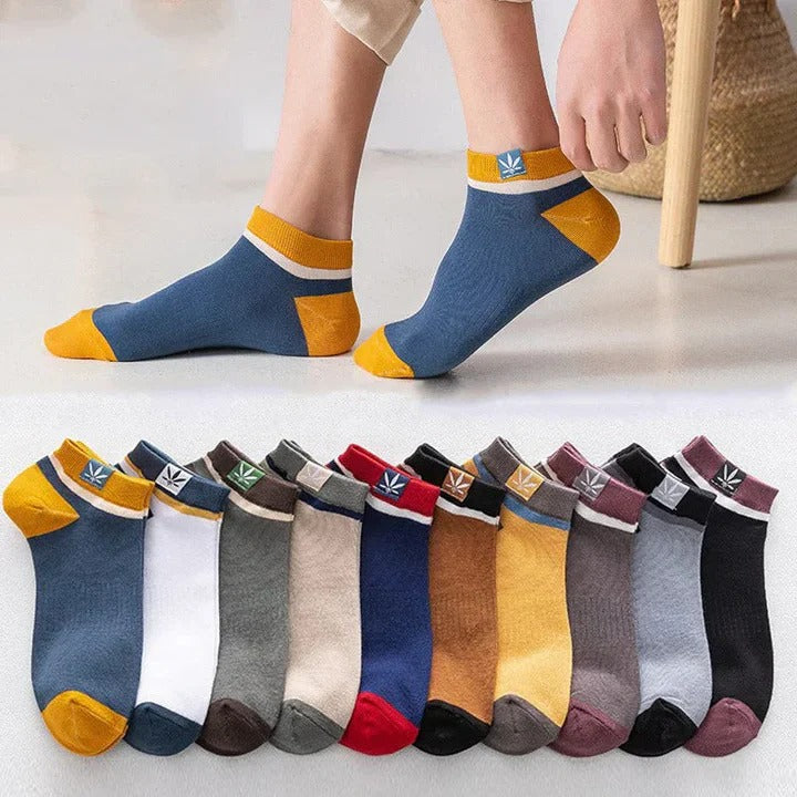 Men's Ankle Socks with 20 Pair Variety and Polyester Material