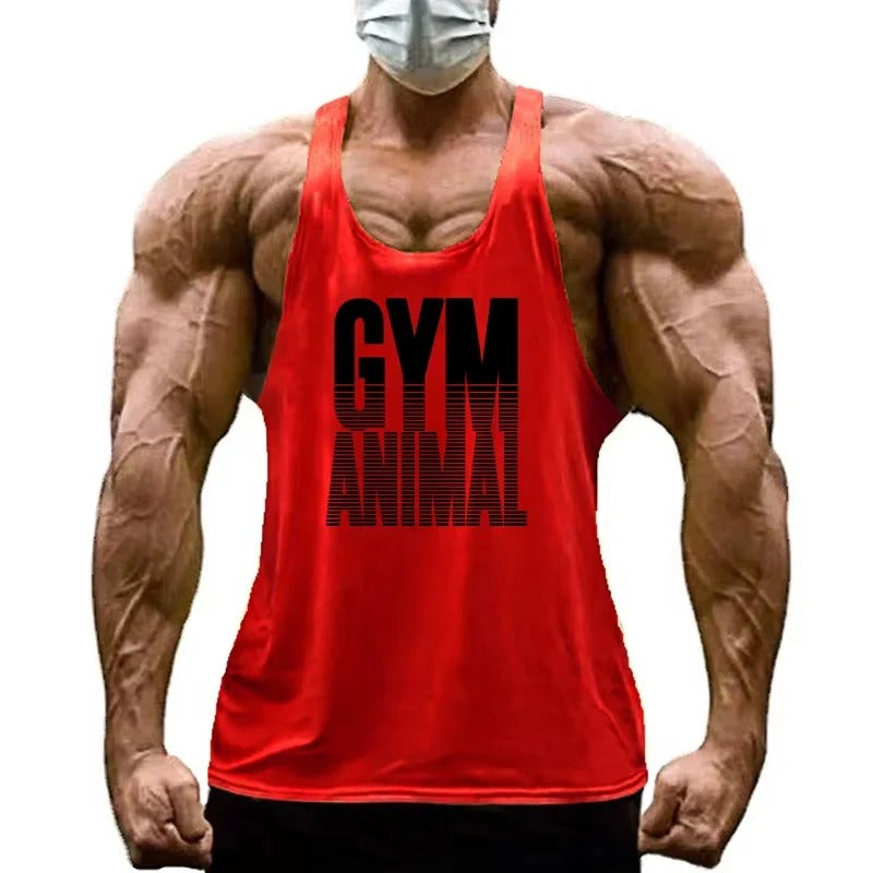 Men's Tank Top with Cotton Fabric and Y Back Design