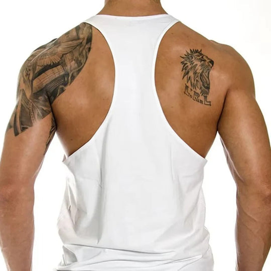 Men's Tank Top with Cotton Fabric and Y Back Design