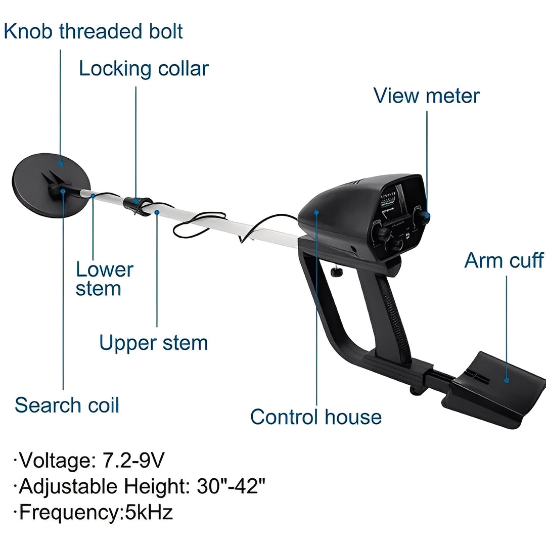 Metal Detector with LCD Display and Adjustable Shaft