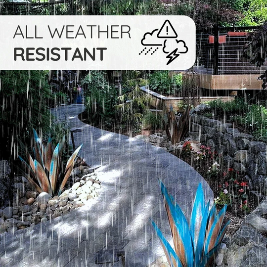 Metal Plant Decor with Agave Americana Design