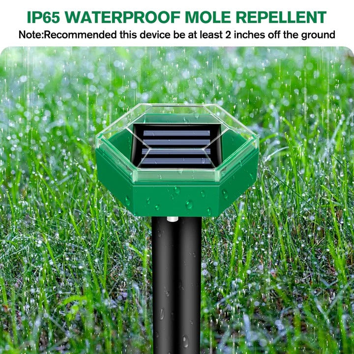 Mole Deterrent with Solar Power and Ultrasonic Technology
