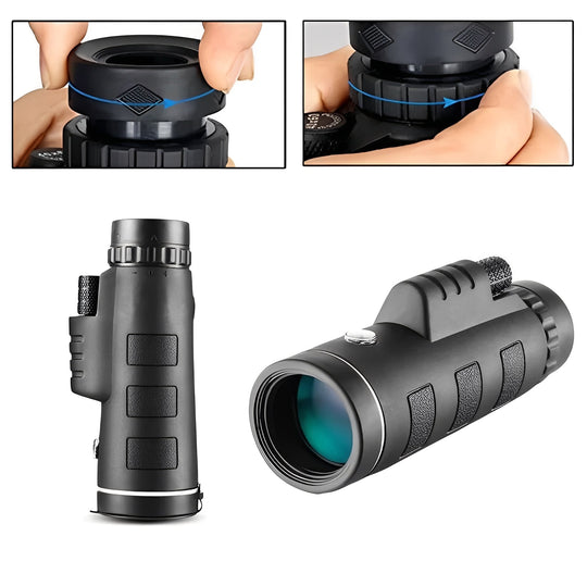 Monocular Telescope with Smartphone Adapter and Tripod