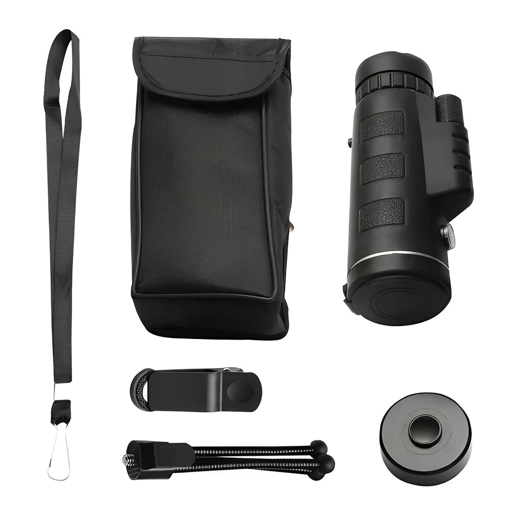 Monocular Telescope with Smartphone Adapter and Tripod