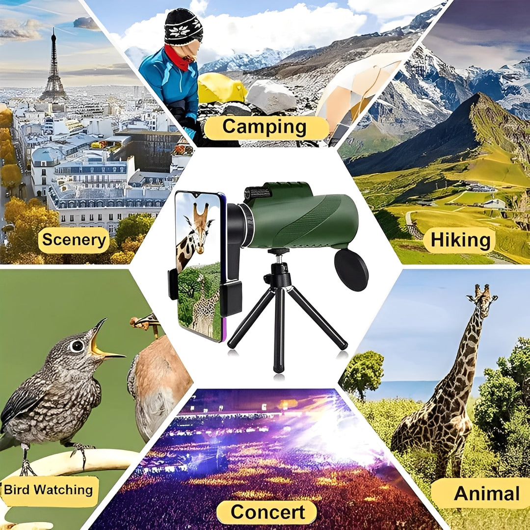 Monocular Telescope with Zoom Adjustment and Portable Design