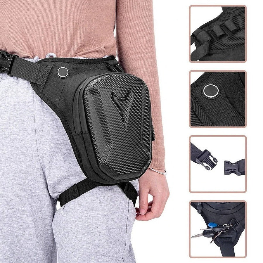 Motorcycle Leg Bag with Waterproof Design and Secure Storage