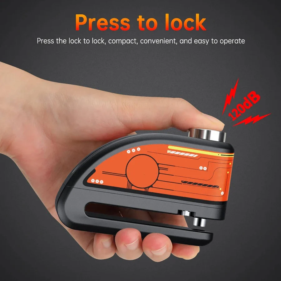 Motorcycle Lock with 120dB Alarm and Security Features