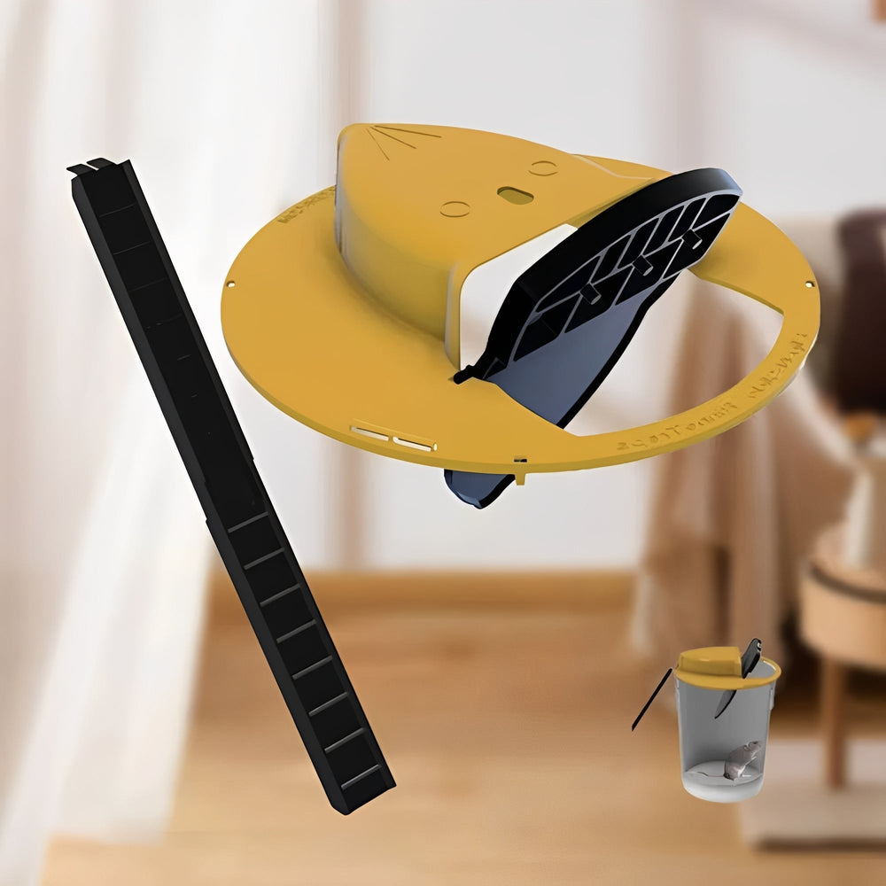 Mouse Trap with Automatic Reset and 5 Gallon Bucket Lid