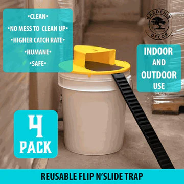 Mouse Trap with Bucket Lid and 4-Pack Design