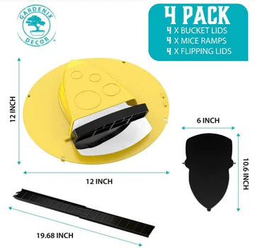 Mouse Trap with Bucket Lid and 4-Pack Design