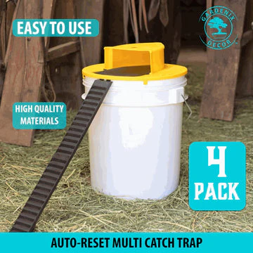 Mouse Trap with Bucket Lid and 4-Pack Design