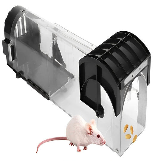 Mouse Trap with Reusable Design and Self-Locking Door