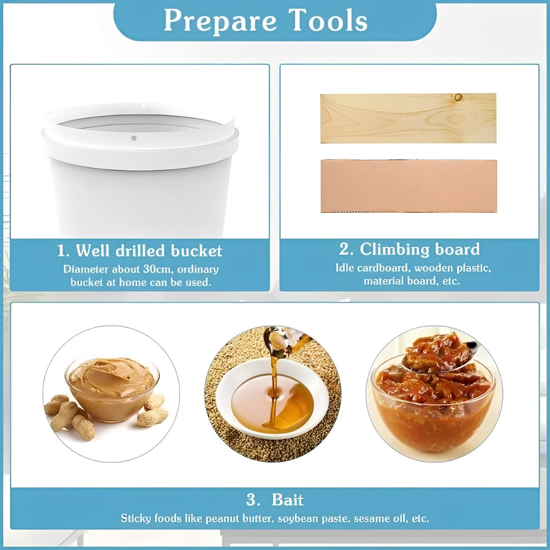 Mouse Trap with Stainless Steel Roller and Bucket Attachment