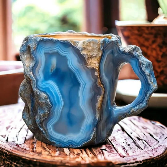 Mugs with Heat Resistance and Mineral Crystal Design