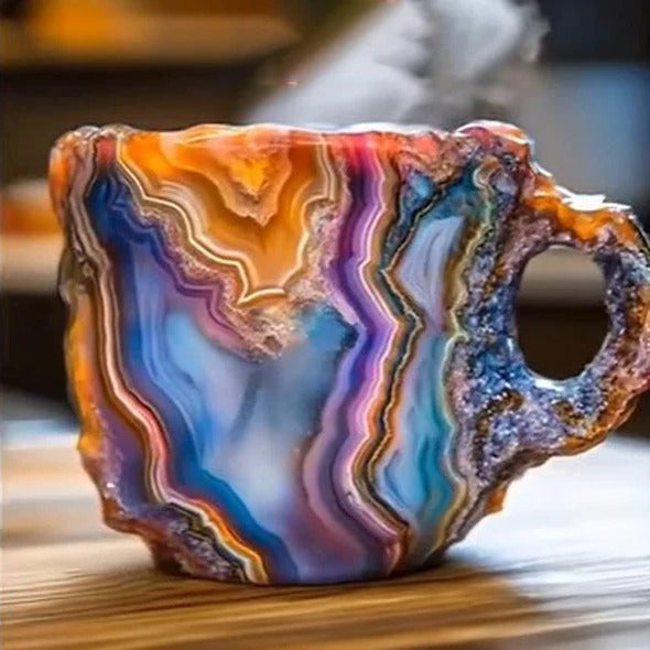 Mugs with Heat Resistance and Mineral Crystal Design
