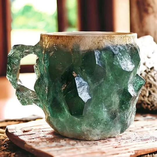 Mugs with Heat Resistance and Mineral Crystal Design