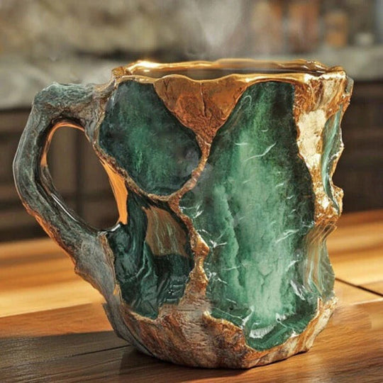 Mugs with Heat Resistance and Mineral Crystal Design