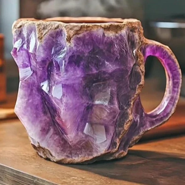Mugs with Heat Resistance and Mineral Crystal Design