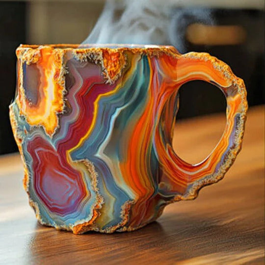 Mugs with Heat Resistance and Mineral Crystal Design