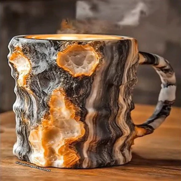 Mugs with Heat Resistance and Mineral Crystal Design