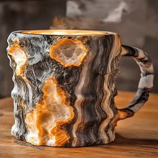 Mugs with Heat Resistance and Mineral Crystal Design