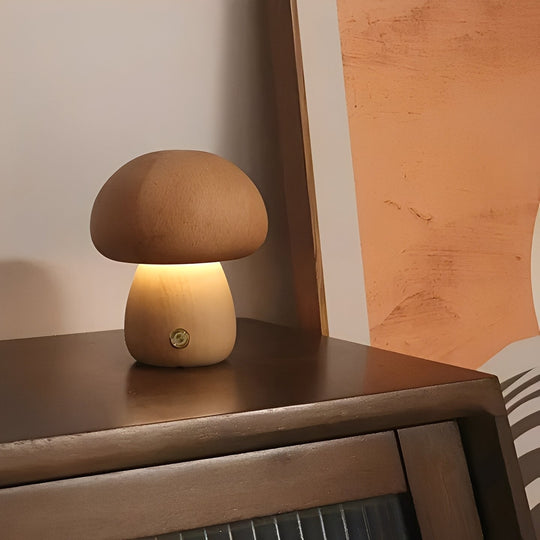 Mushroom Night Light with LED Glow and Bedside Function