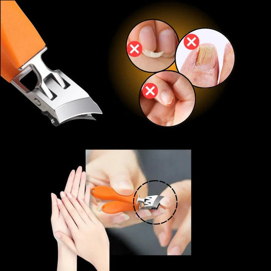 Nail Clipper with Wide Jaw and Curved Edge