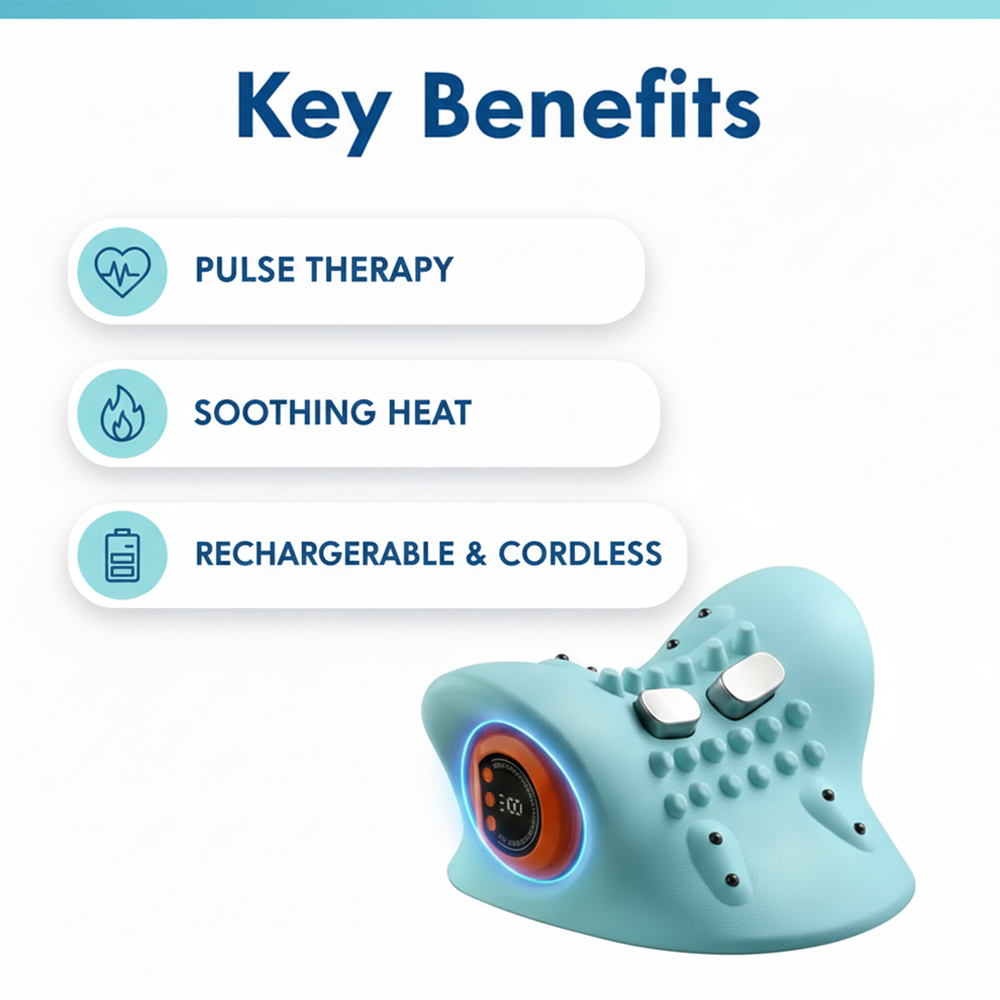 Neck Massager with Heat Therapy and Pulse Technology