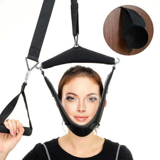 Neck Support Device with Adjustable Straps and Stretching Feature