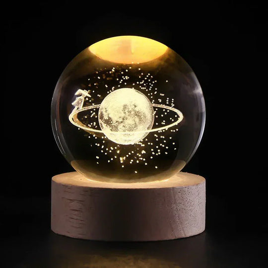 Night Light with 3D Crystal Design and USB Power