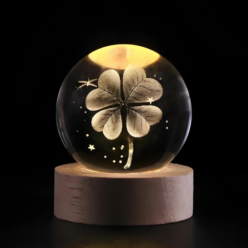 Night Light with 3D Crystal Design and USB Power