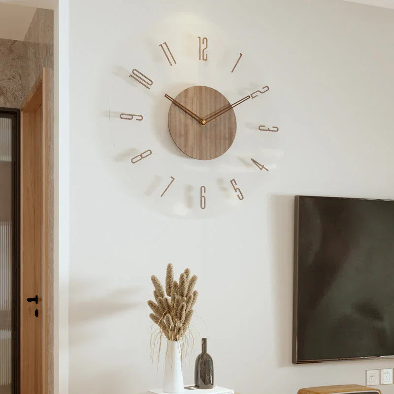 Wooden Wall Clock - Minimalist Design - Silent Movement