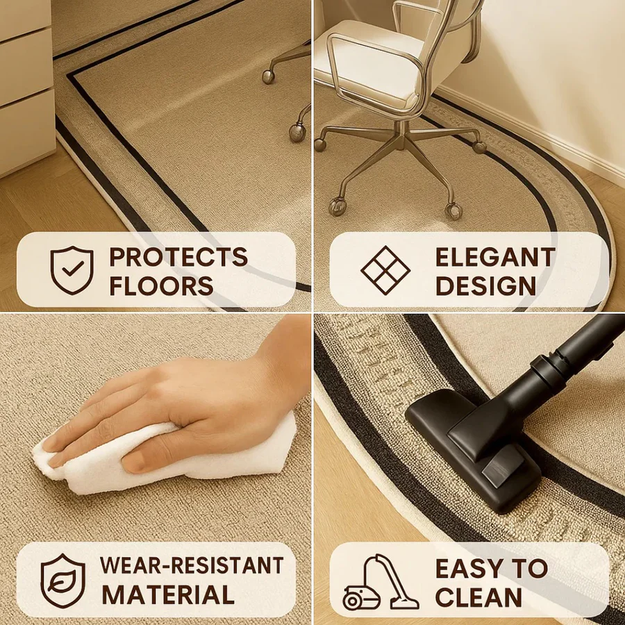 Office Chair Mat with Durable Floor Protection and Anti-Slip Design