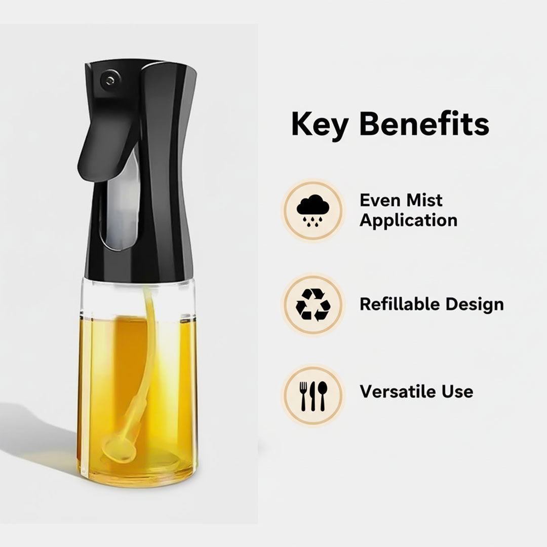 Oil Spray Bottle with Refillable Design and Precision Mist