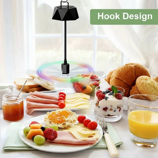 Outdoor Fan with Battery Power and Fly Repellent