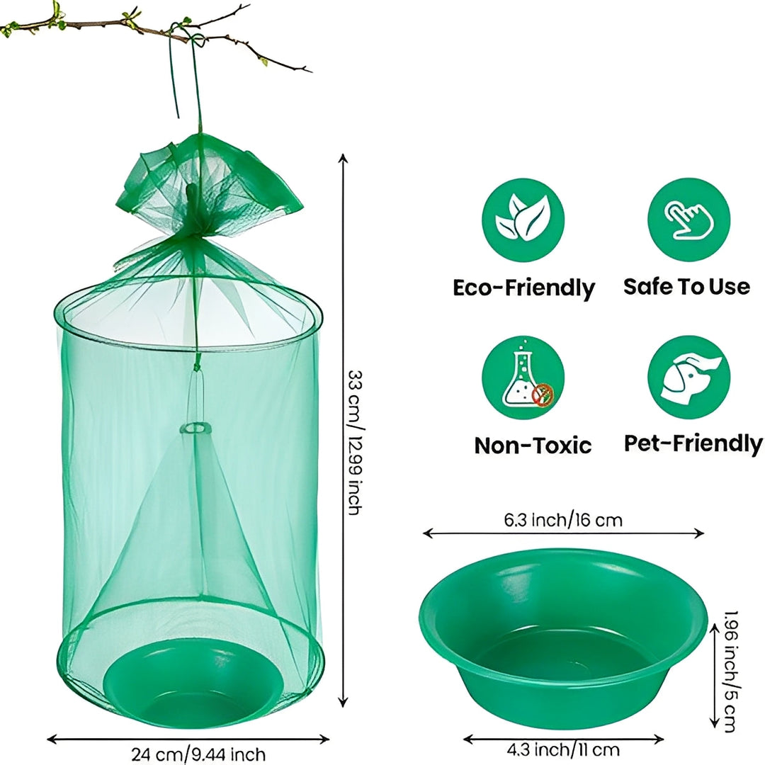 Outdoor Fly Trap with Reusable Design and Washable Features