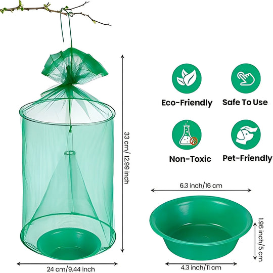 Outdoor Fly Trap with Reusable Design and Washable Features