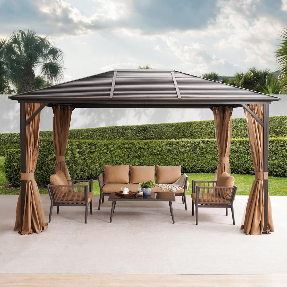 Outdoor Gazebo with Netting and Aluminum Frame