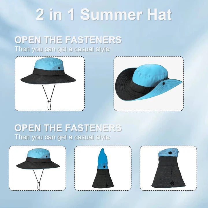 Outdoor Hat with Wide Brim and Adjustable Strap