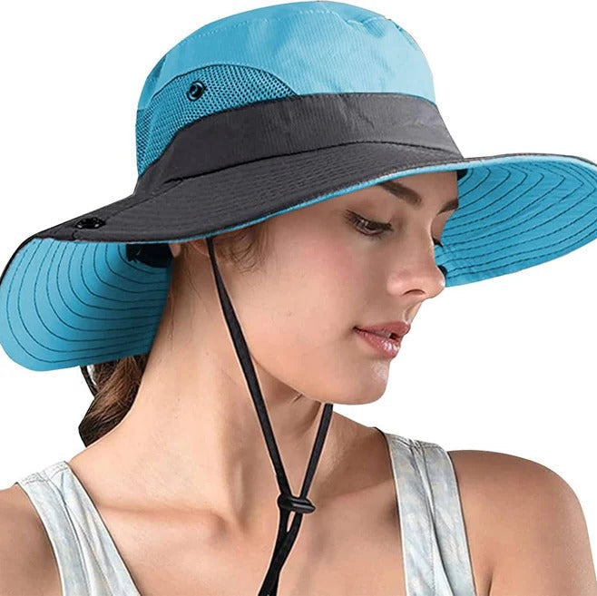Outdoor Hat with Wide Brim and Adjustable Strap