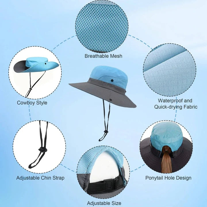 Outdoor Hat with Wide Brim and Adjustable Strap