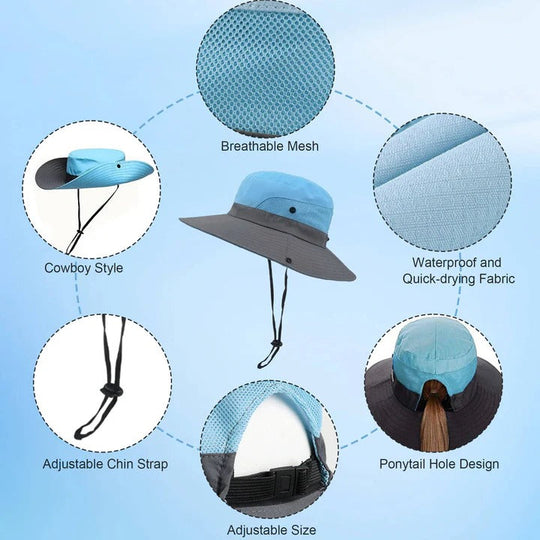 Outdoor Hat with Wide Brim and Adjustable Strap