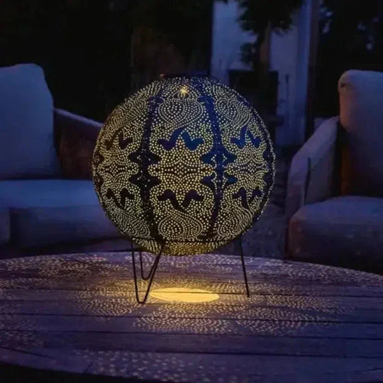 Outdoor Lantern with Solar Power and Globe Design
