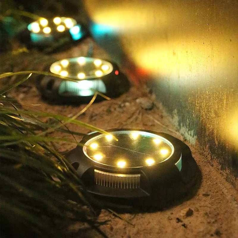 Outdoor Lights with Solar Power and Disk Design