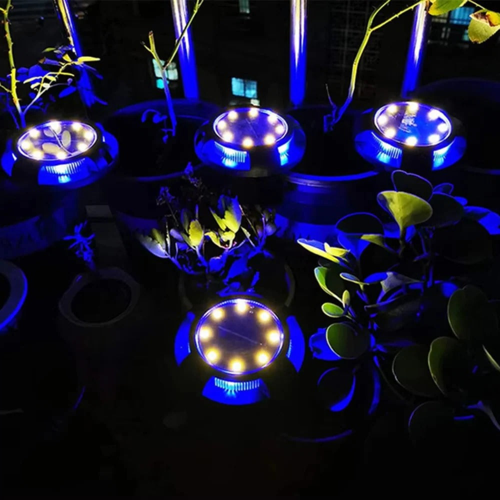 Outdoor Lights with Solar Power and Disk Design